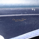 Christian Dior Hand Bag Leather Gold Navy Auth ka3651-10