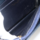 Christian Dior Hand Bag Leather Gold Navy Auth ka3651-11