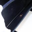 Christian Dior Hand Bag Leather Gold Navy Auth ka3651-21