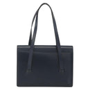 Christian Dior Hand Bag Leather Gold Navy Auth ka3651-2