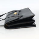 Christian Dior Hand Bag Leather Gold Navy Auth ka3651-3