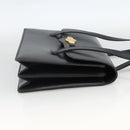 Christian Dior Hand Bag Leather Gold Navy Auth ka3651-4