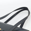 Christian Dior Hand Bag Leather Gold Navy Auth ka3651-8