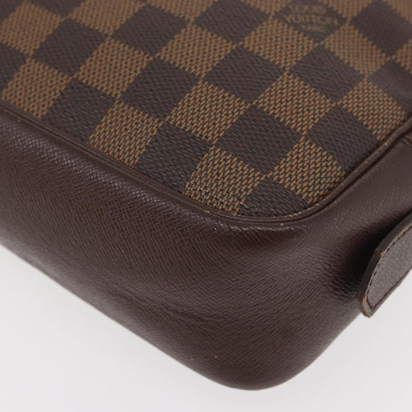 LOUIS VUITTON Damier Ebene Trousse Toilette 25 Clutch Bag N47624 LV Auth ka3656