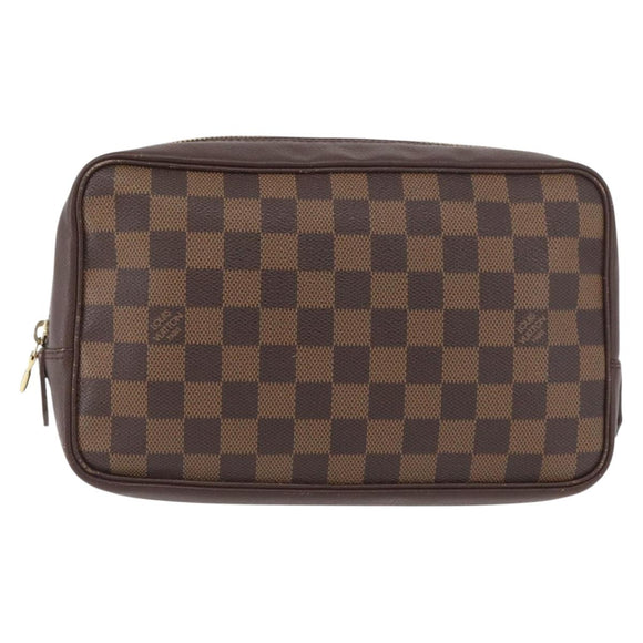 LOUIS VUITTON Damier Ebene Trousse Toilette 25 Clutch Bag N47624 LV Auth ka3656