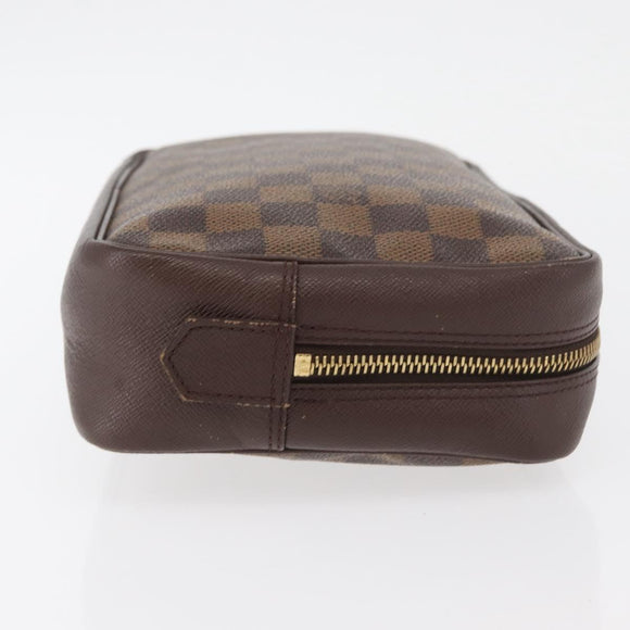 LOUIS VUITTON Damier Ebene Trousse Toilette 25 Clutch Bag N47624 LV Auth ka3656