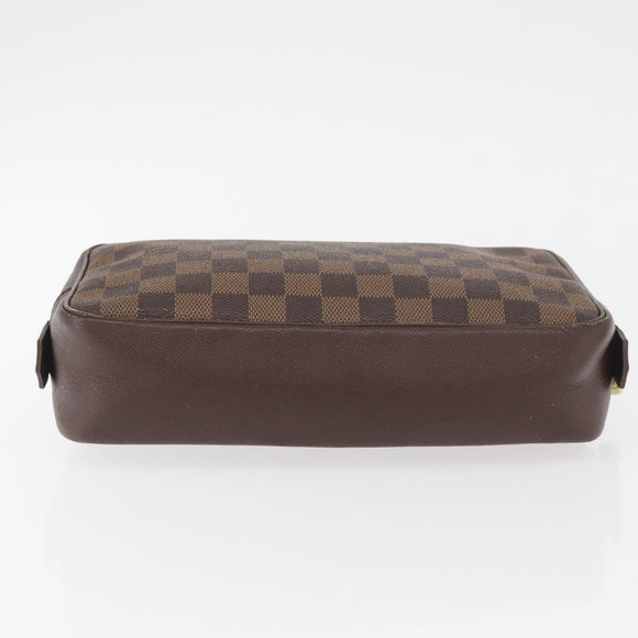 LOUIS VUITTON Damier Ebene Trousse Toilette 25 Clutch Bag N47624 LV Auth ka3656