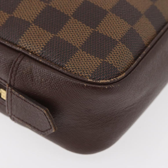 LOUIS VUITTON Damier Ebene Trousse Toilette 25 Clutch Bag N47624 LV Auth ka3656