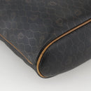 Christian Dior Honeycomb Canvas Tote Bag PVC Black Gold Auth ka3658-14