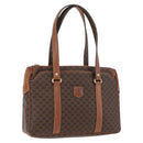 CELINE Macadam Canvas Hand Bag PVC Leather Brown Gold Auth ka3666-1