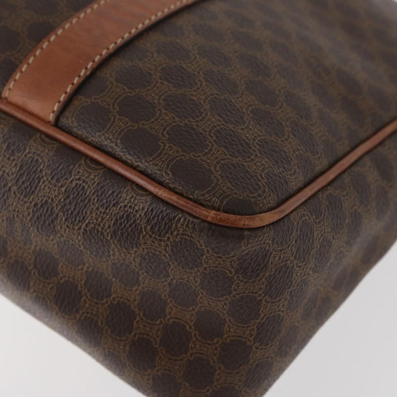 CELINE Macadam Canvas Hand Bag PVC Leather Brown Gold Auth ka3666