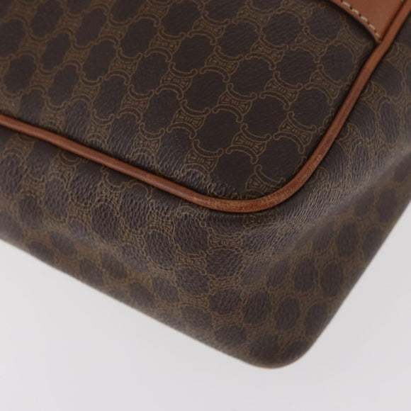 CELINE Macadam Canvas Hand Bag PVC Leather Brown Gold Auth ka3666