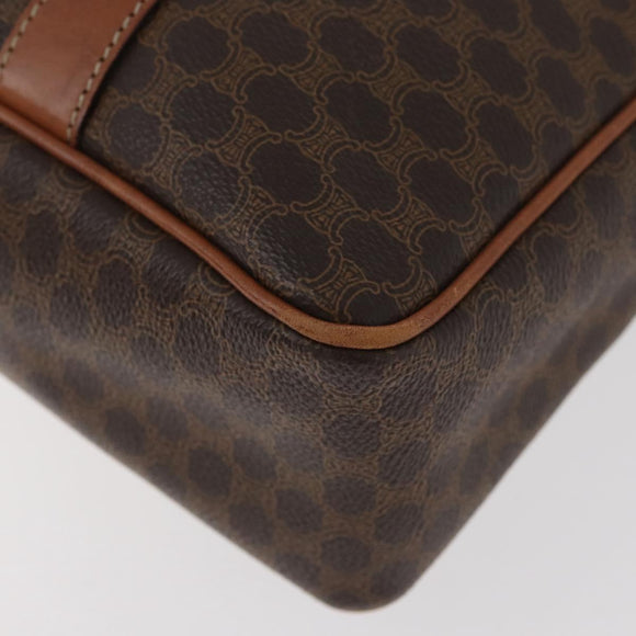 CELINE Macadam Canvas Hand Bag PVC Leather Brown Gold Auth ka3666