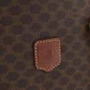CELINE Macadam Canvas Hand Bag PVC Leather Brown Gold Auth ka3666-17