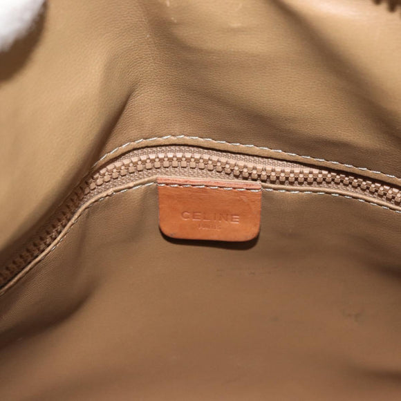 CELINE Macadam Canvas Hand Bag PVC Leather Brown Gold Auth ka3666