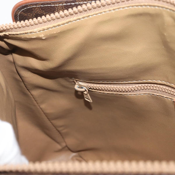 CELINE Macadam Canvas Hand Bag PVC Leather Brown Gold Auth ka3666