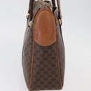 CELINE Macadam Canvas Hand Bag PVC Leather Brown Gold Auth ka3666-4