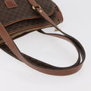 CELINE Macadam Canvas Hand Bag PVC Leather Brown Gold Auth ka3666-7