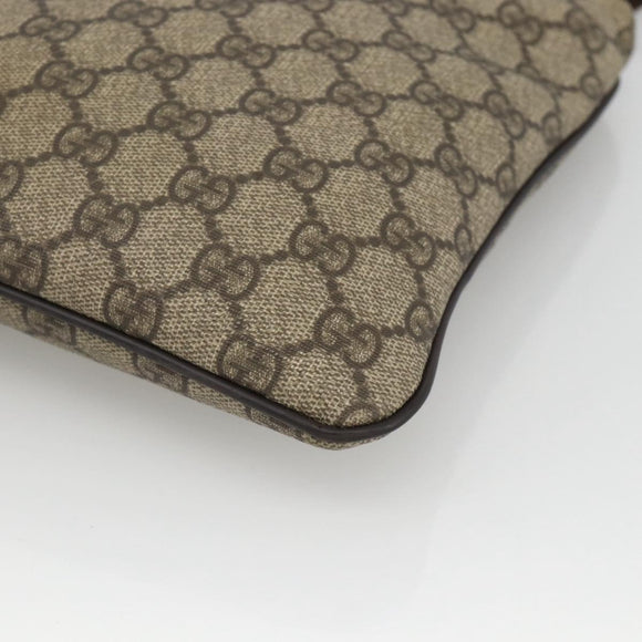 GUCCI GG Supreme Shoulder Bag PVC Beige Gold 201538 Auth ka3667