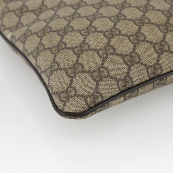 GUCCI GG Supreme Shoulder Bag PVC Beige Gold 201538 Auth ka3667