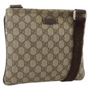 GUCCI GG Supreme Shoulder Bag PVC Beige Gold 201538 Auth ka3667-1