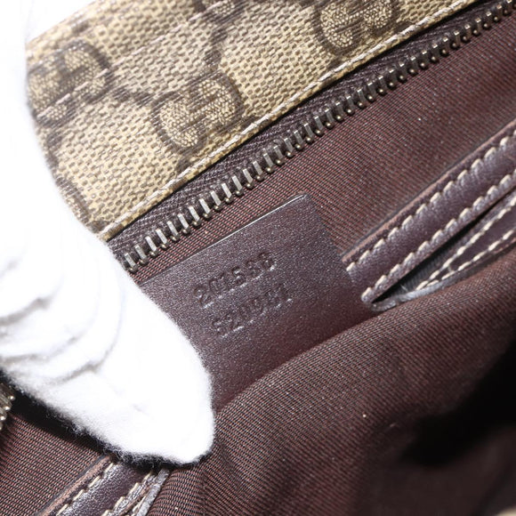 GUCCI GG Supreme Shoulder Bag PVC Beige Gold 201538 Auth ka3667