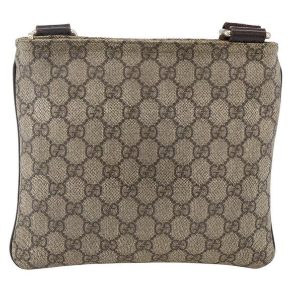 GUCCI GG Supreme Shoulder Bag PVC Beige Gold 201538 Auth ka3667
