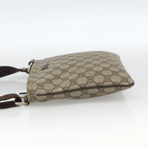 GUCCI GG Supreme Shoulder Bag PVC Beige Gold 201538 Auth ka3667