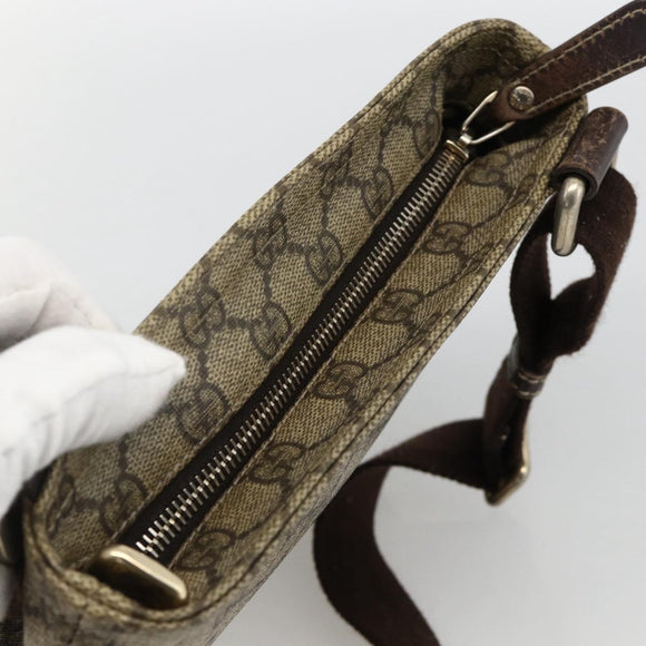 GUCCI GG Supreme Shoulder Bag PVC Beige Gold 201538 Auth ka3667