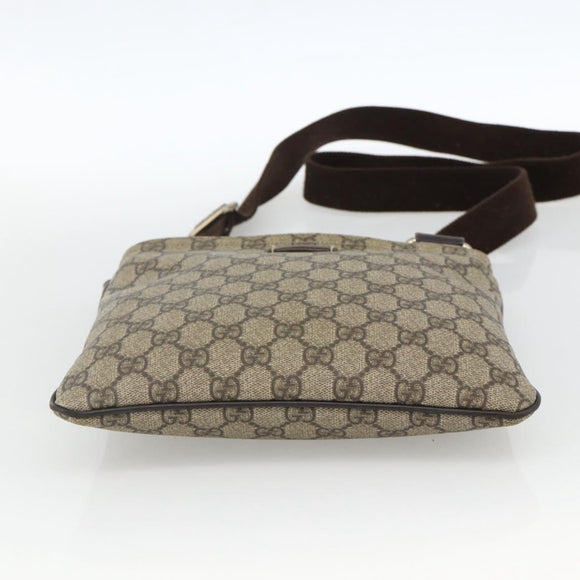 GUCCI GG Supreme Shoulder Bag PVC Beige Gold 201538 Auth ka3667