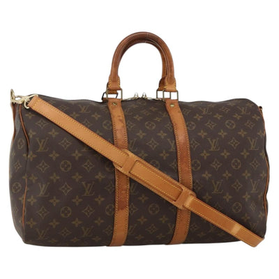 LOUIS VUITTON Monogram Keepall Bandouliere 45 Boston Bag M41418 LV Auth ka3673