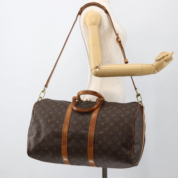 LOUIS VUITTON Monogram Keepall Bandouliere 45 Boston Bag M41418 LV Auth ka3673
