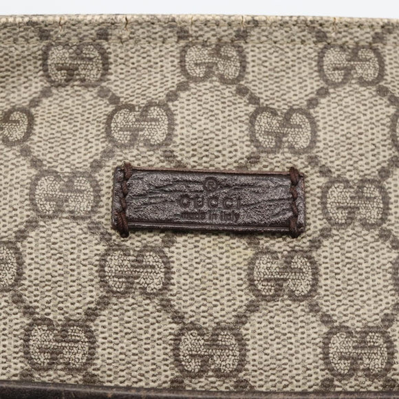 GUCCI GG Supreme Shoulder Bag PVC Beige Silver 141626 Auth ka3675