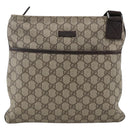 GUCCI GG Supreme Shoulder Bag PVC Beige Silver 141626 Auth ka3675-13