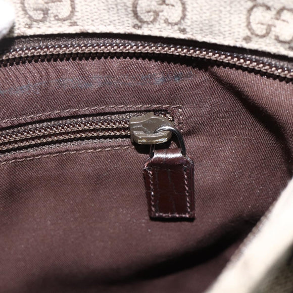 GUCCI GG Supreme Shoulder Bag PVC Beige Silver 141626 Auth ka3675