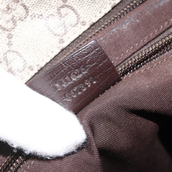 GUCCI GG Supreme Shoulder Bag PVC Beige Silver 141626 Auth ka3675