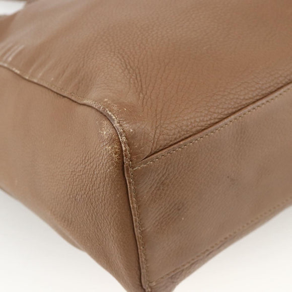 GUCCI Tote Bag Leather Brown Silver 267903 Auth ka3676