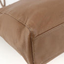 GUCCI Tote Bag Leather Brown Silver 267903 Auth ka3676-16