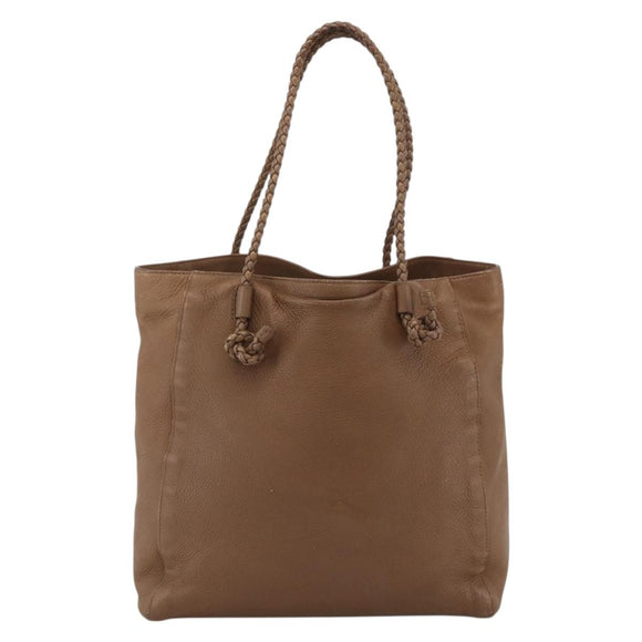 GUCCI Tote Bag Leather Brown Silver 267903 Auth ka3676