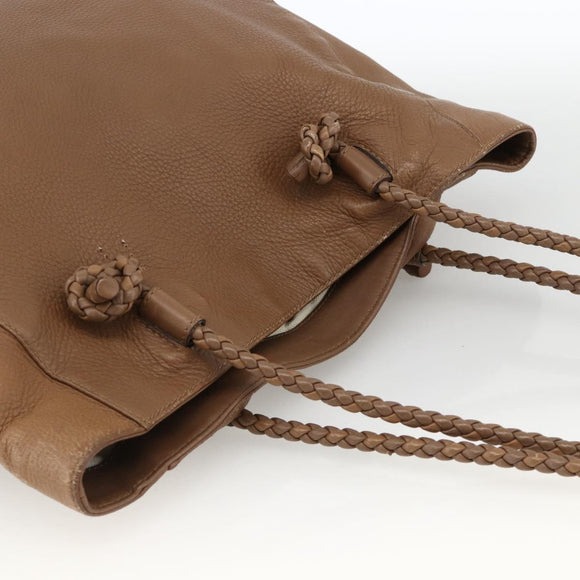 GUCCI Tote Bag Leather Brown Silver 267903 Auth ka3676