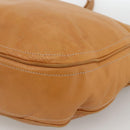 LOEWE Anagram Shoulder Bag Leather Beige Gold Auth ka3682-9