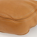 LOEWE Anagram Shoulder Bag Leather Beige Gold Auth ka3682-15