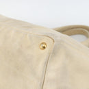 PRADA Canapa GM Hand Bag Canvas Ivory Gold Auth ka3683-10