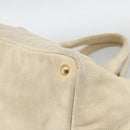 PRADA Canapa GM Hand Bag Canvas Ivory Gold Auth ka3683-12