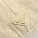 PRADA Canapa GM Hand Bag Canvas Ivory Gold Auth ka3683-14