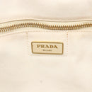 PRADA Canapa GM Hand Bag Canvas Ivory Gold Auth ka3683-15