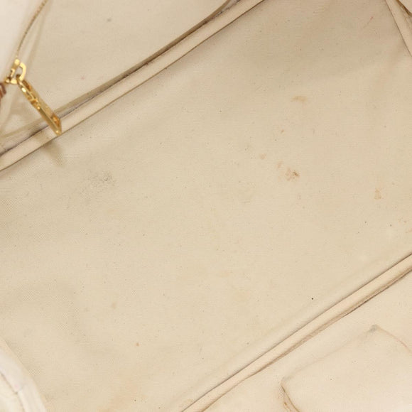 PRADA Canapa GM Hand Bag Canvas Ivory Gold Auth ka3683