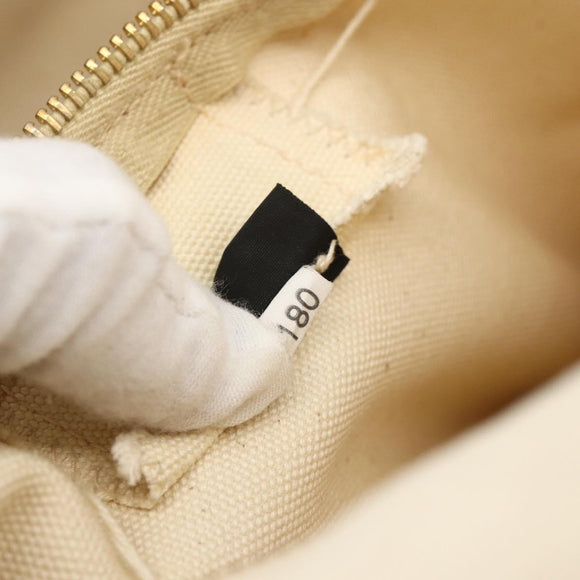 PRADA Canapa GM Hand Bag Canvas Ivory Gold Auth ka3683