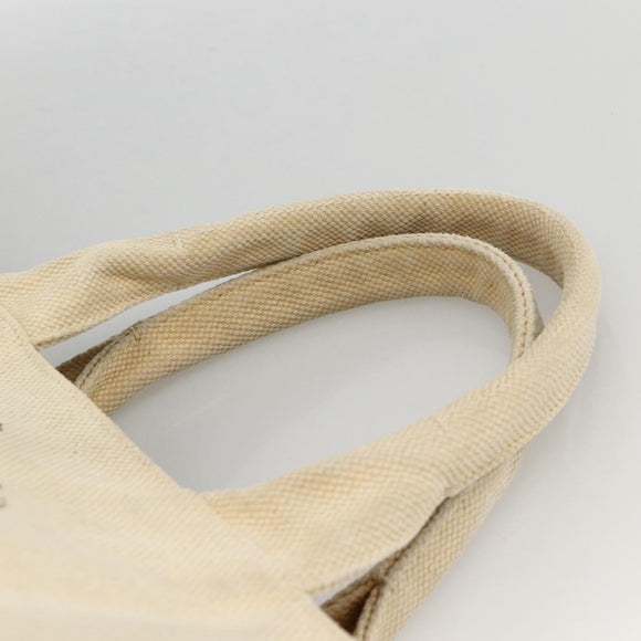 PRADA Canapa GM Hand Bag Canvas Ivory Gold Auth ka3683