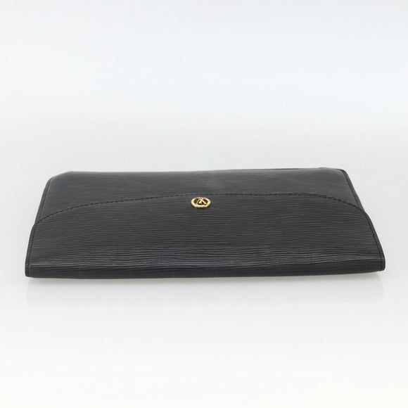 LOUIS VUITTON Epi Montaigne 27 Clutch Bag Black M52652 LV Auth ka3686